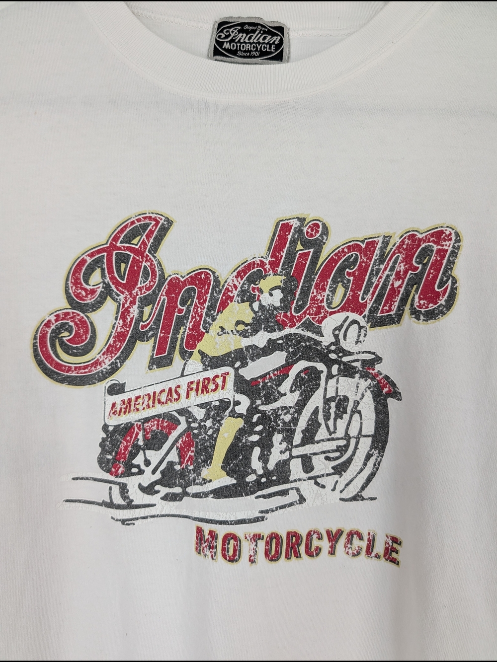 Vintage Indian Motorcycle Graphic Short Sleeve Tee - White - Picture 5 of 9